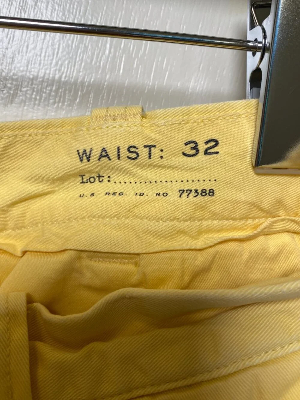 J.Crew Stanton Classic Fit Yellow Shorts Garment Dyed Khaki Men's Size 32 Cotton